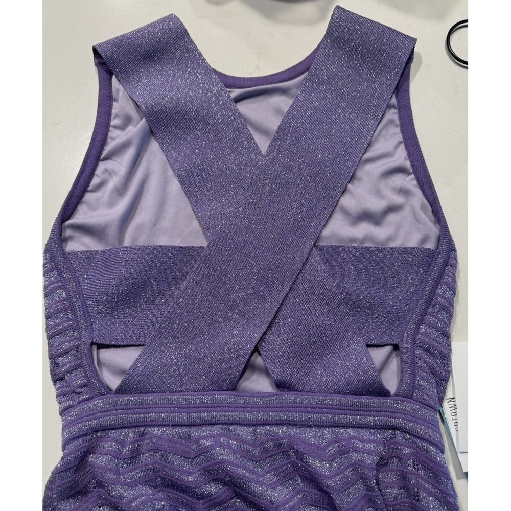 M MIssoni Metallic Purple Silver Mini Dress Strappy Back Size 36 Glam Evening - Picture 4 of 12